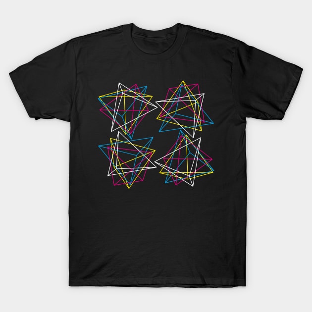 Tetrahedron CMYK colors II (Dark) T-Shirt by TONYSTUFF